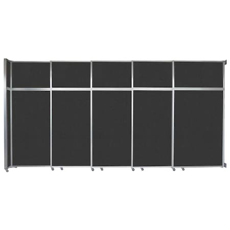 Versare Operable Wall Sliding Room Divider 15'7" x 8'5-1/4" Black Fabric 1072502